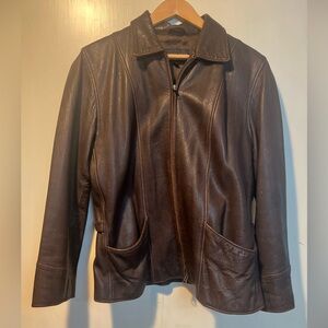 Women’s Golden Bear leather jacket Sundance Catalog Size M